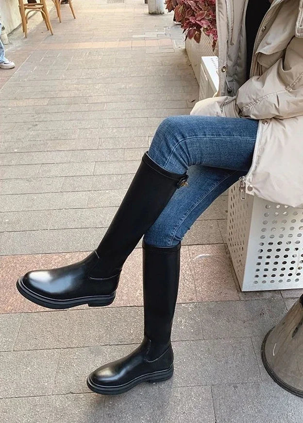 Knähöga boots med grov sula