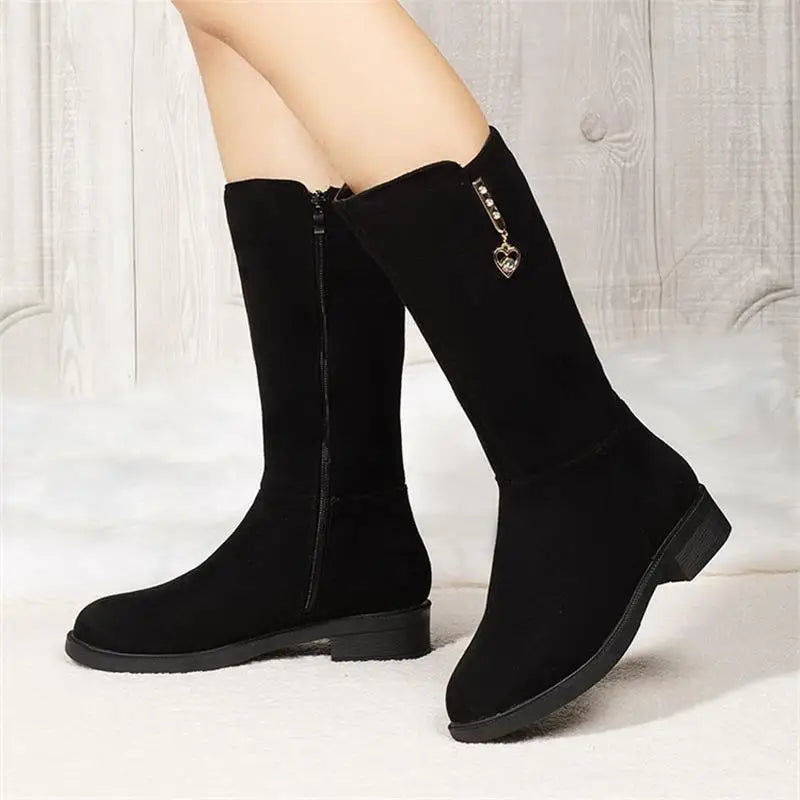 Fodret Knähöga boots med gummisula
